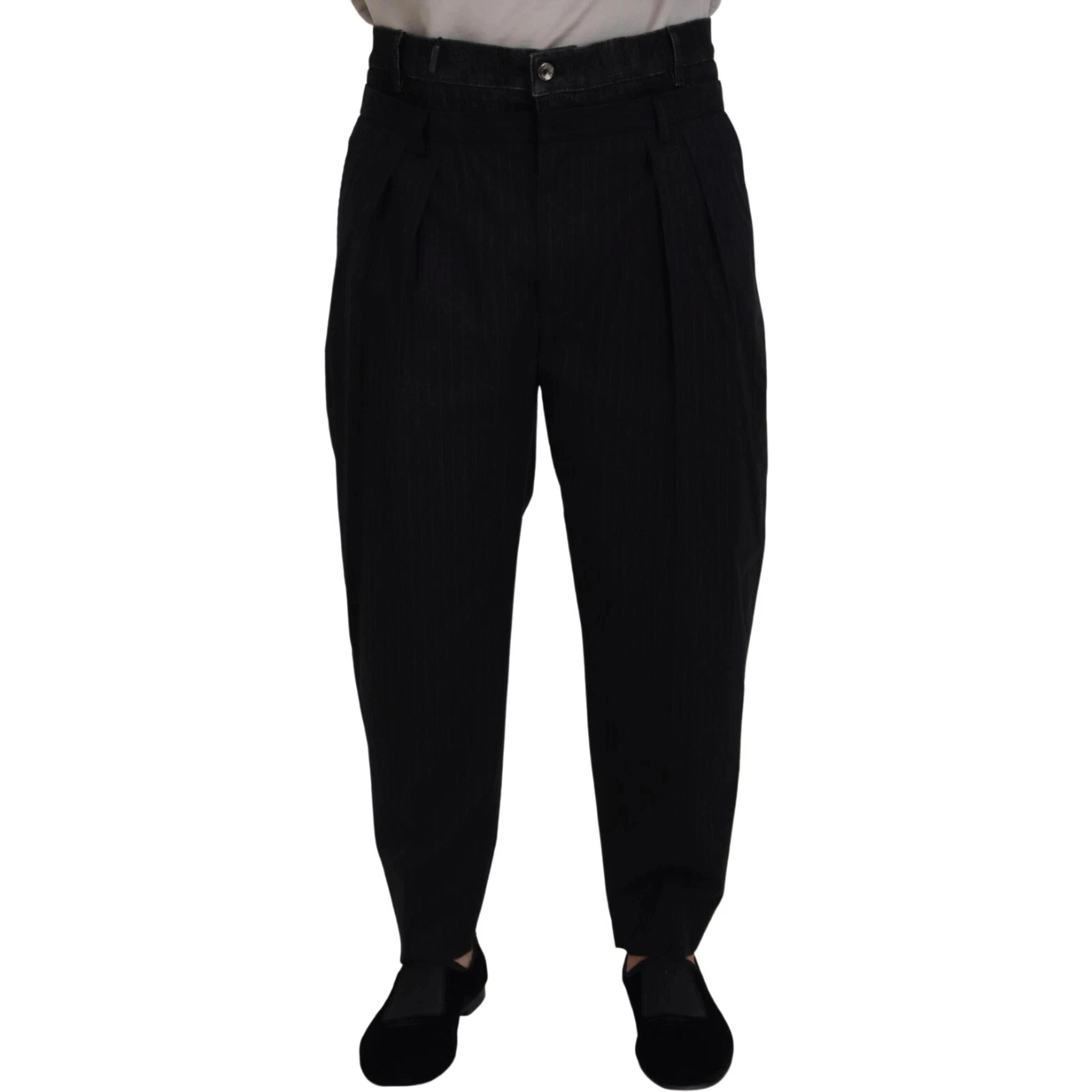 Black CottonStretch Loose DenimTrouser Jeans