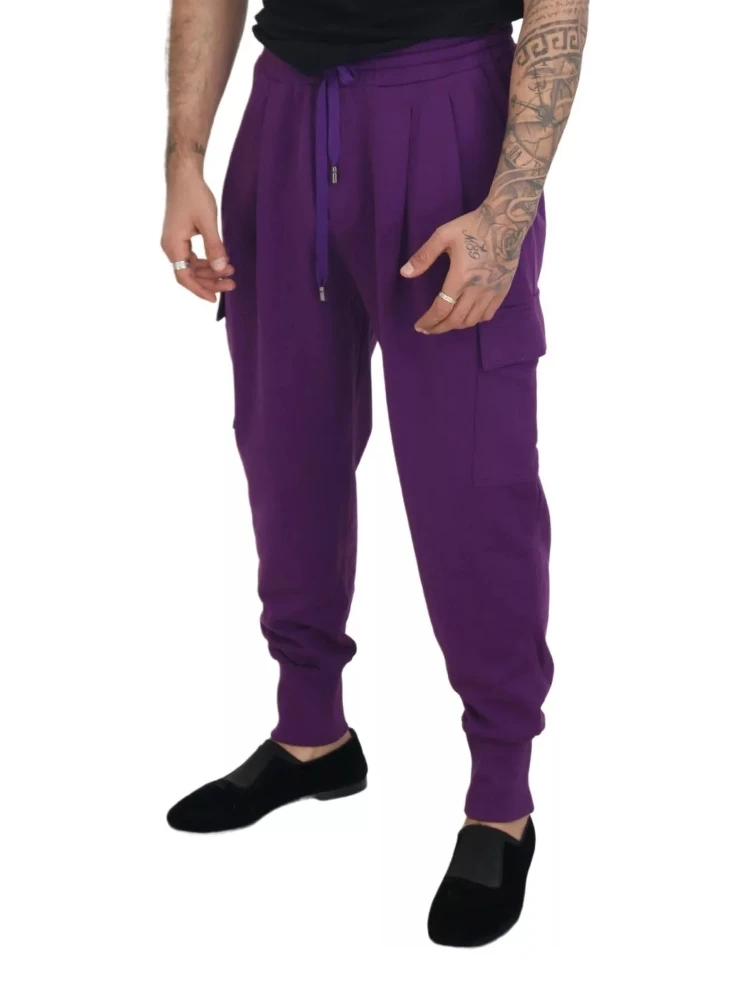 Purple Cotton Cargo Sweatpants Jogging Pants alternative