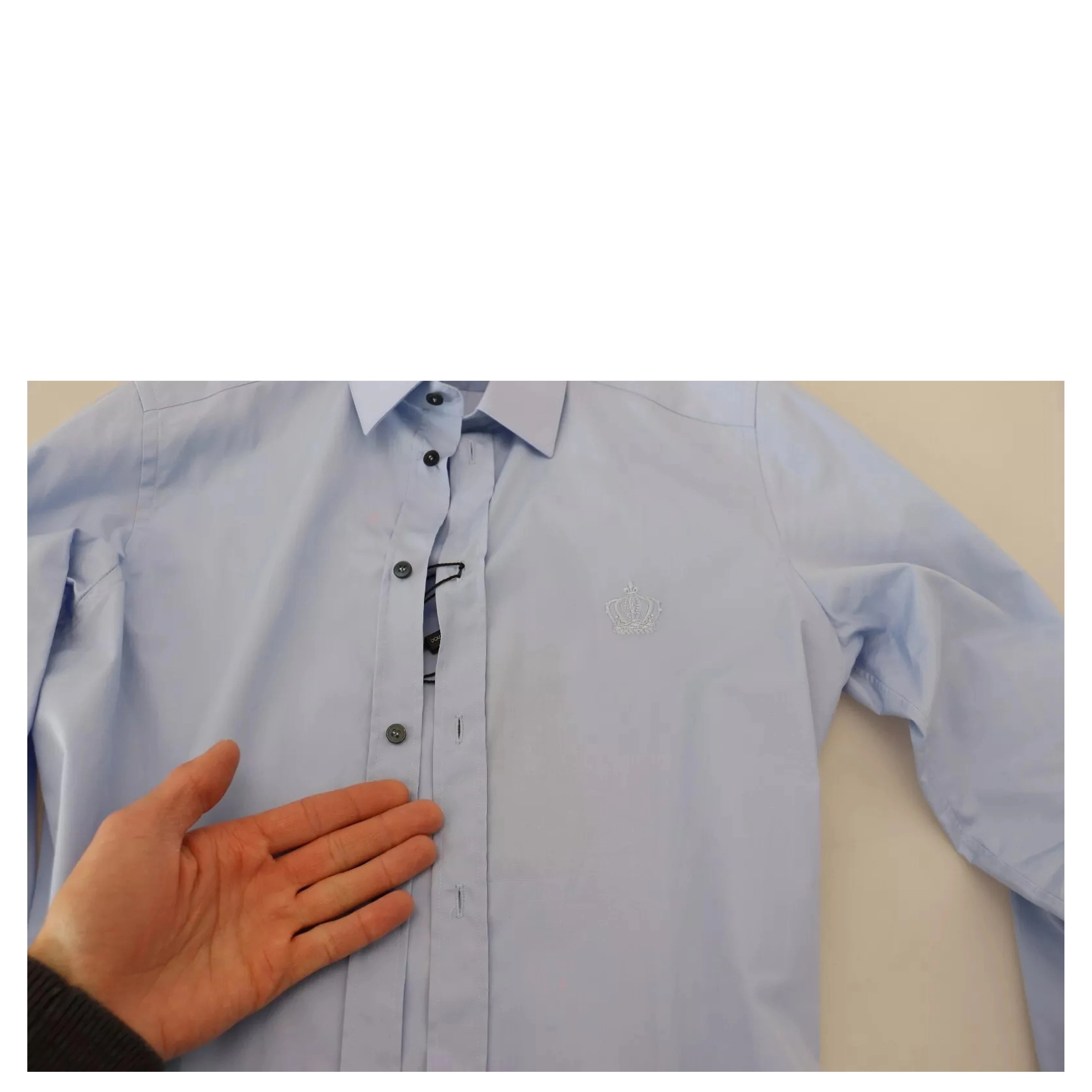 Light Blue Cotton Slim Fit Dress Shirt