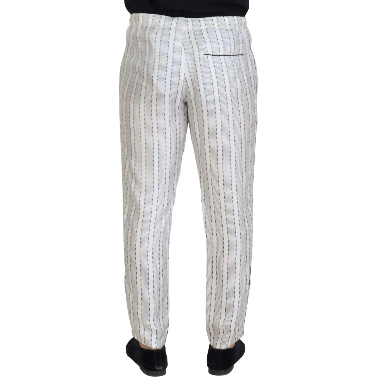 White Stripes Silk Lounge Trouser Pants