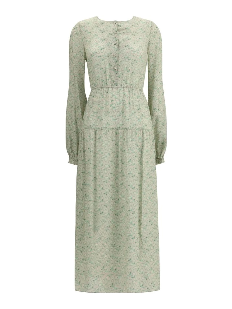 Green Silk Long Dress