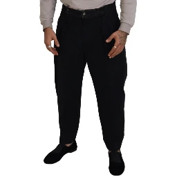 Black CottonStretch Loose DenimTrouser Jeans