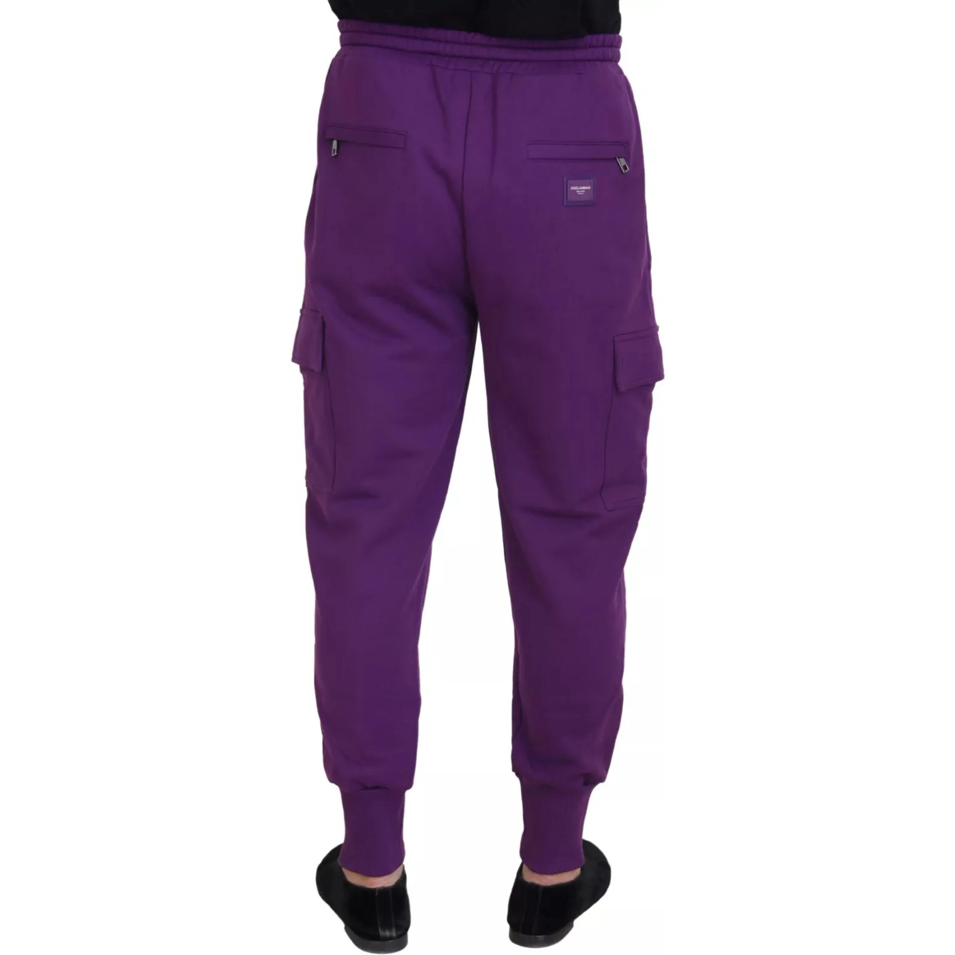 Purple Cotton Cargo Sweatpants Jogging Pants