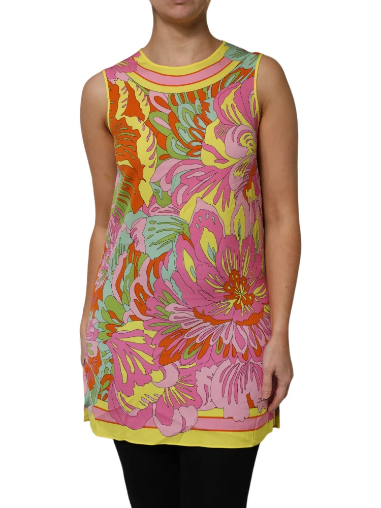 Multicolor Floral Roundneck Sleeveless Top