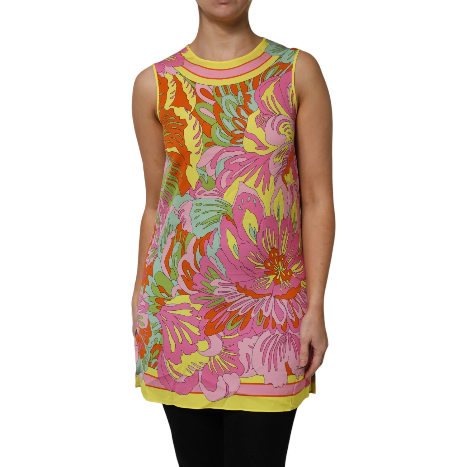 Multicolor Floral Roundneck Sleeveless Top