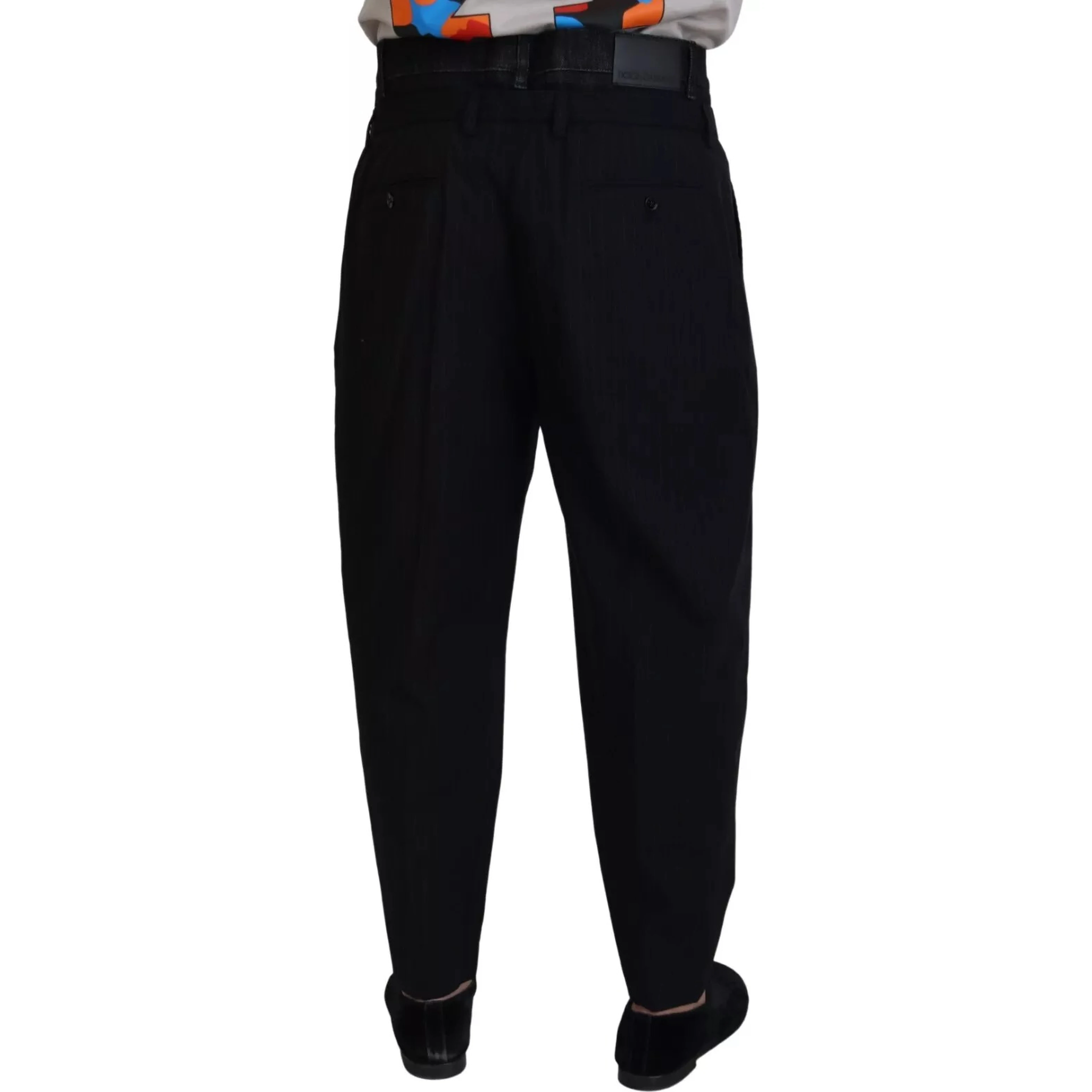 Black CottonStretch Loose DenimTrouser Jeans