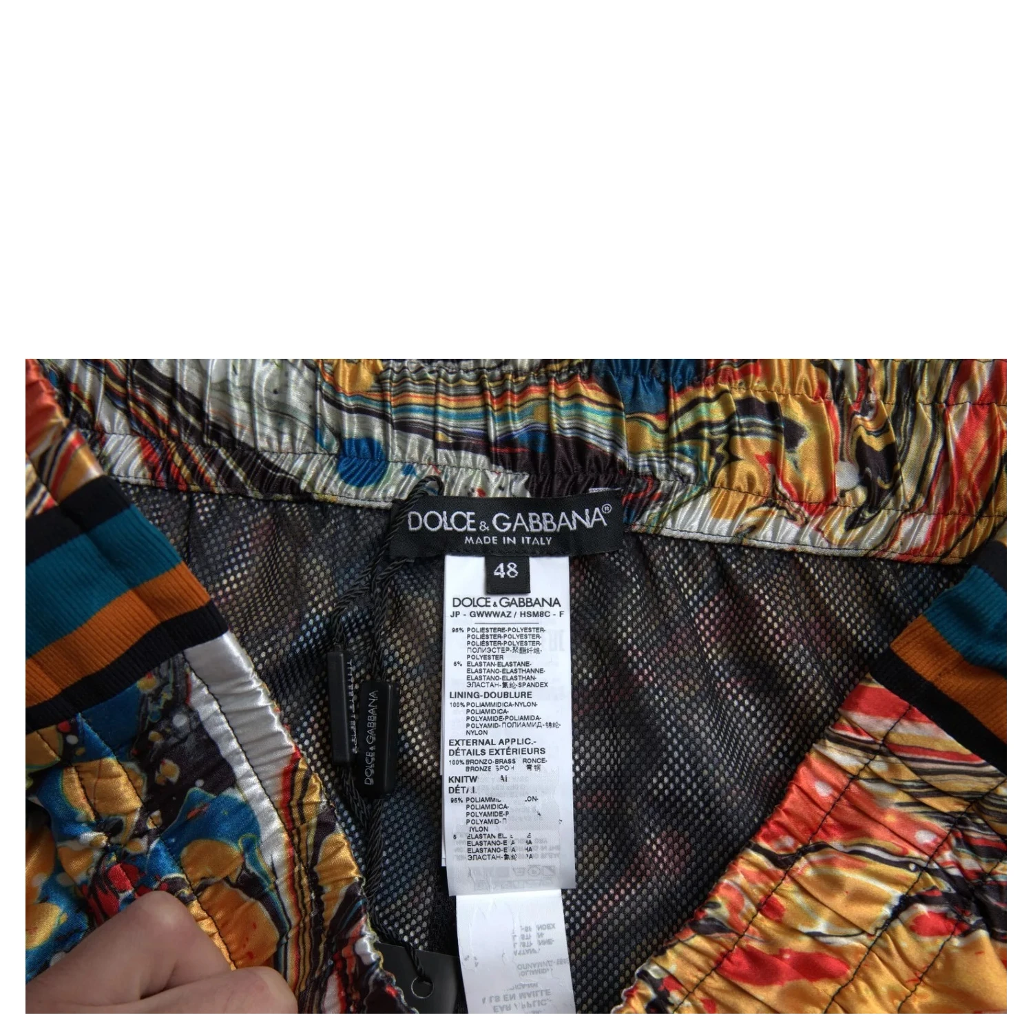 Multicolor Marble Print Satin Trouser Pants
