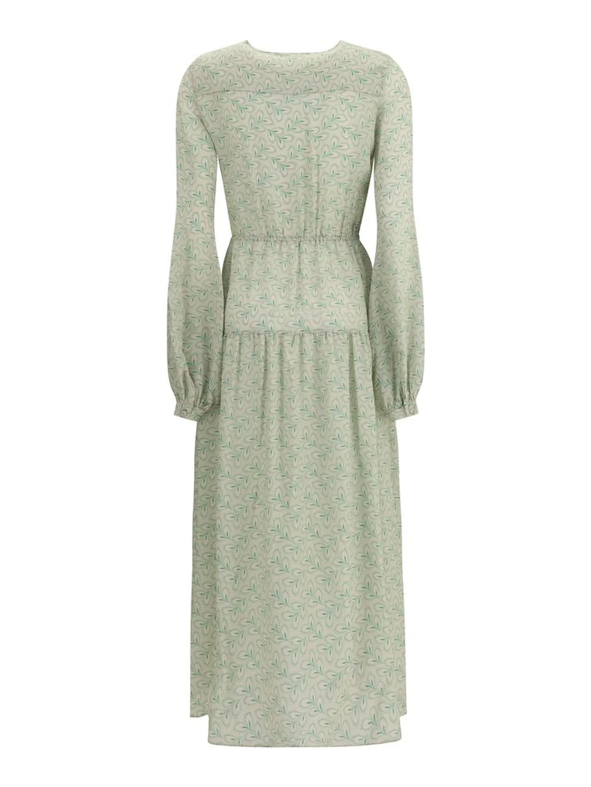 Green Silk Long Dress