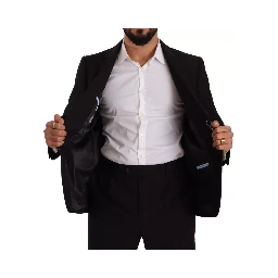 Blue Polyester Single Breasted Formal 2 Piece Suit