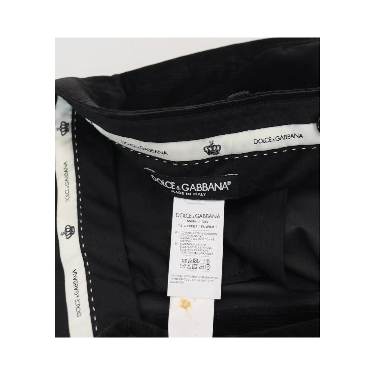 Black Stretch Cotton Slim Trousers Chino Pants