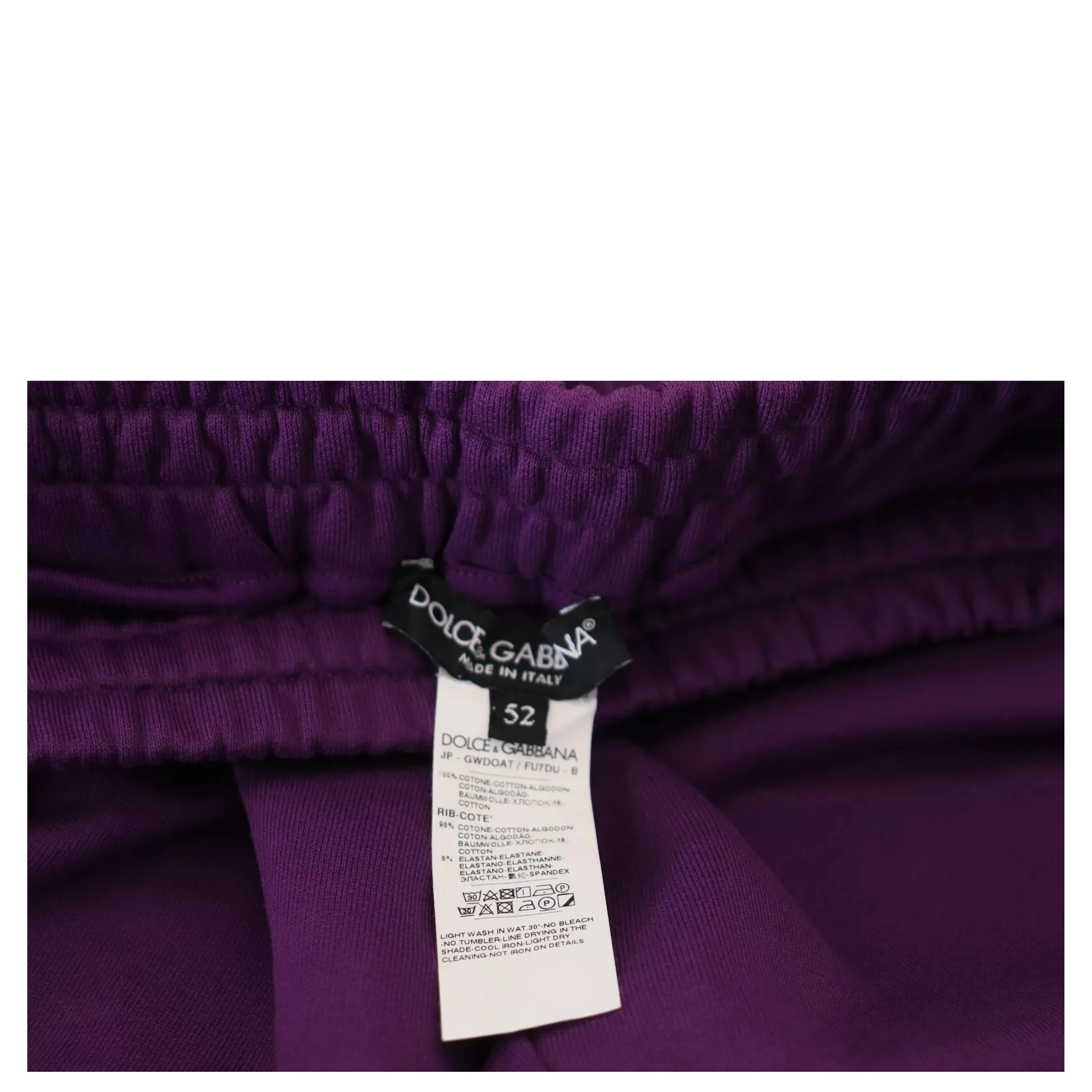 Purple Cotton Cargo Sweatpants Jogging Pants