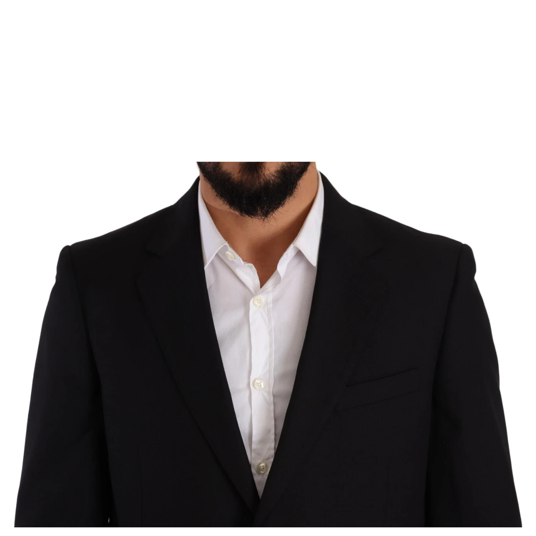 Blue Polyester Single Breasted Formal 2 Piece Suit