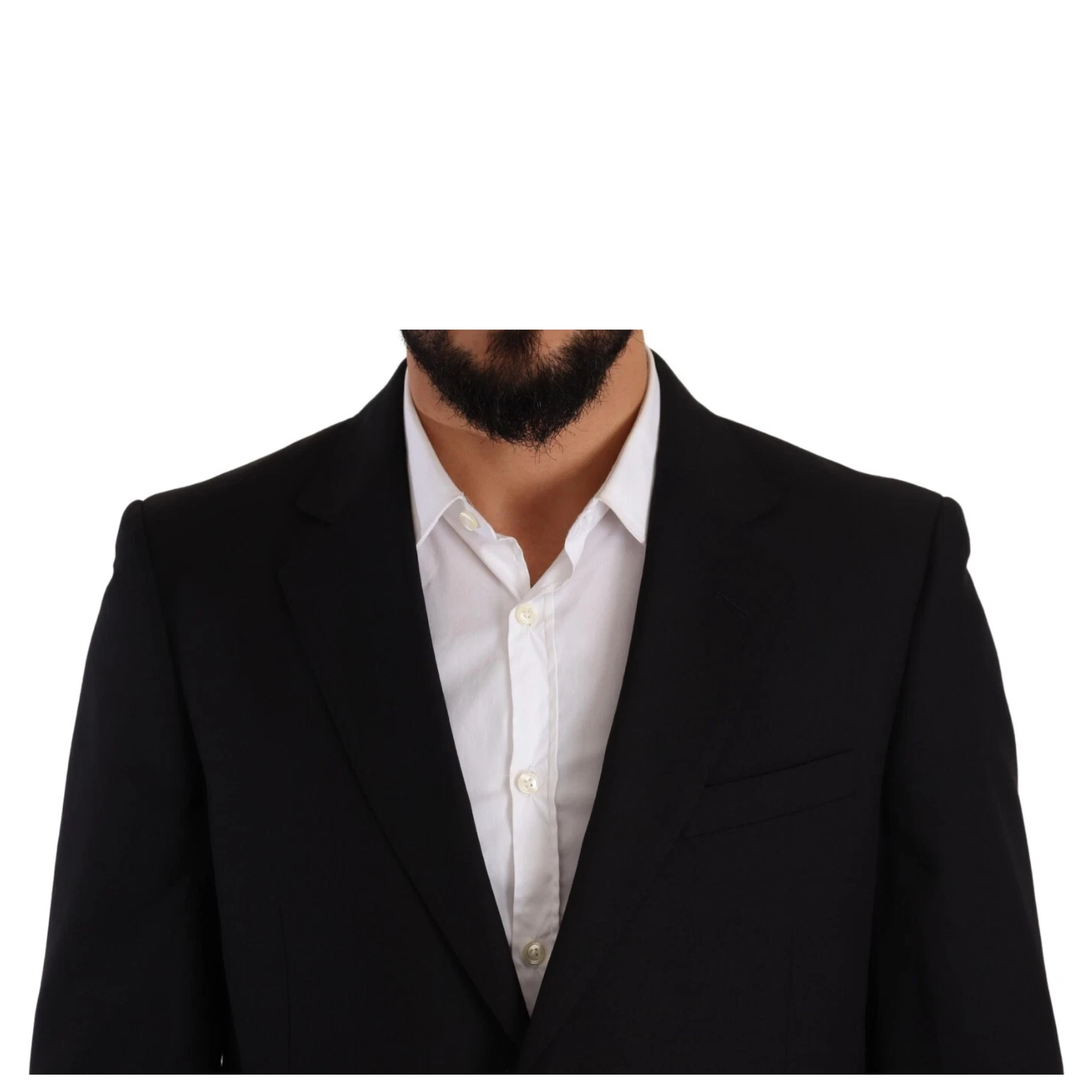 Blue Polyester Single Breasted Formal 2 Piece Suit