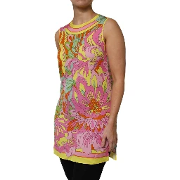 Multicolor Floral Roundneck Sleeveless Top