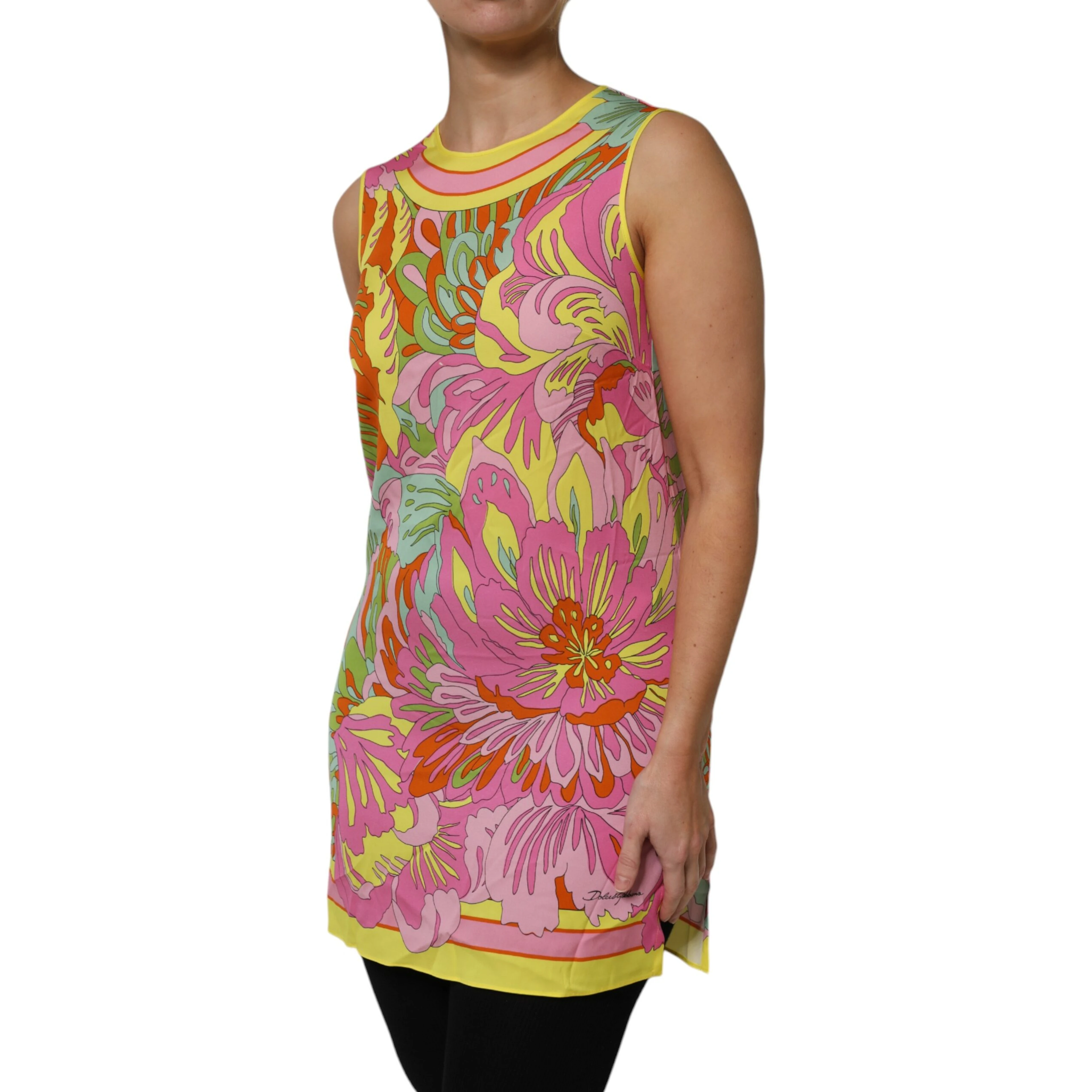 Multicolor Floral Roundneck Sleeveless Top