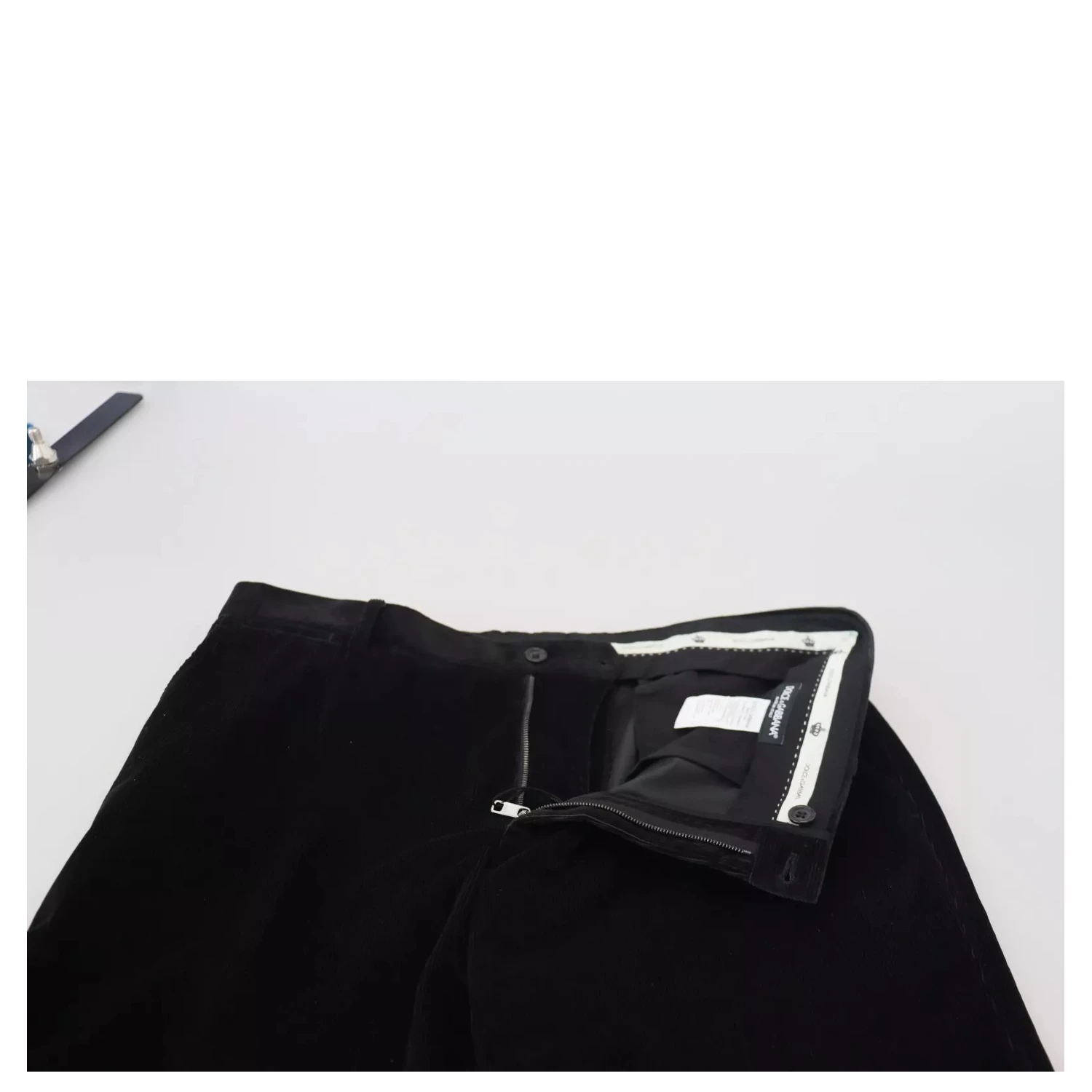 Black Stretch Cotton Slim Trousers Chino Pants