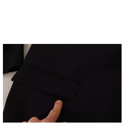 Blue Polyester Single Breasted Formal 2 Piece Suit