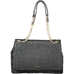 Black Polyethylene Women Handbag