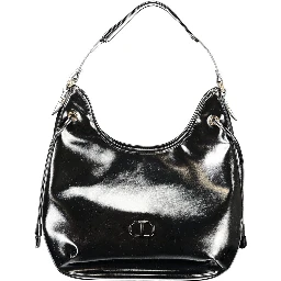 Black Polyethylene Women Hobo Bag