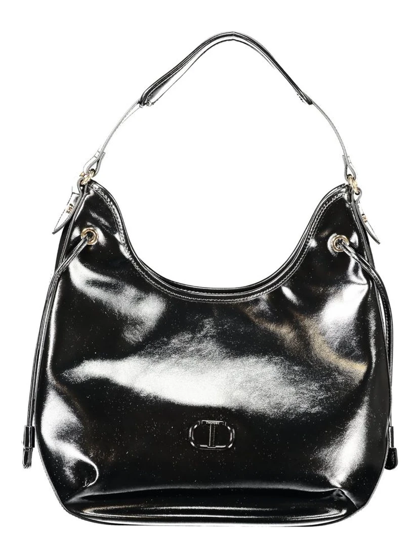 Black Polyethylene Women Hobo Bag