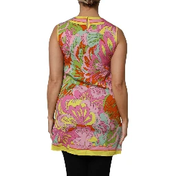 Multicolor Floral Roundneck Sleeveless Top