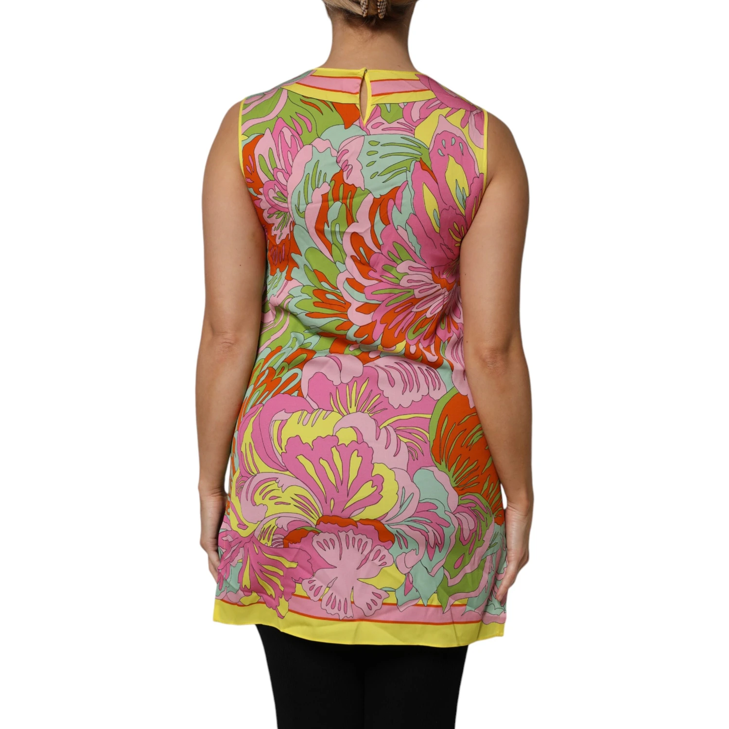Multicolor Floral Roundneck Sleeveless Top