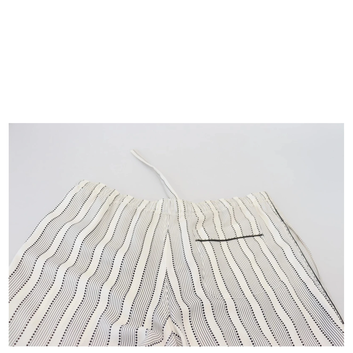White Stripes Silk Lounge Trouser Pants