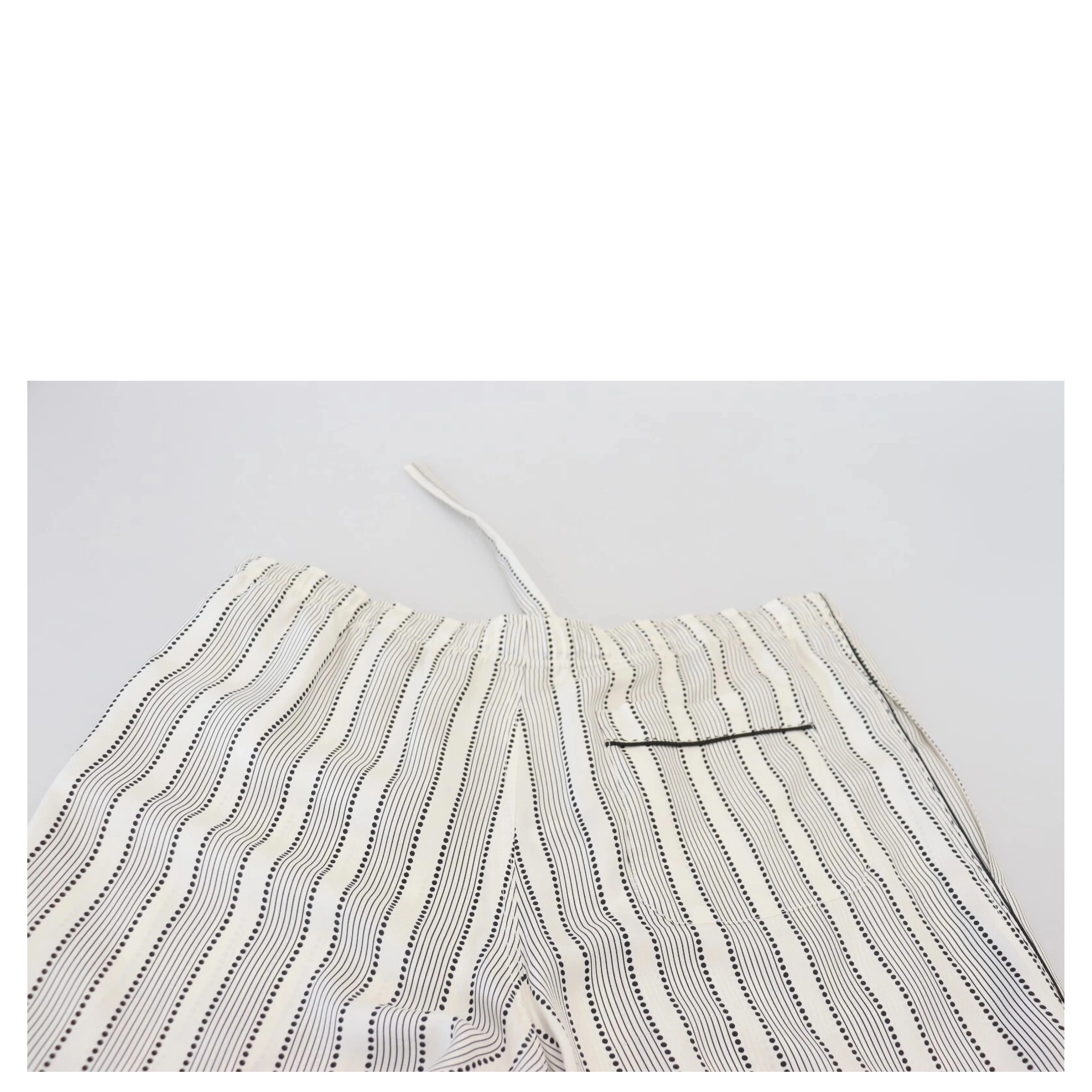 White Stripes Silk Lounge Trouser Pants