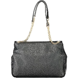 Black Polyethylene Women Handbag