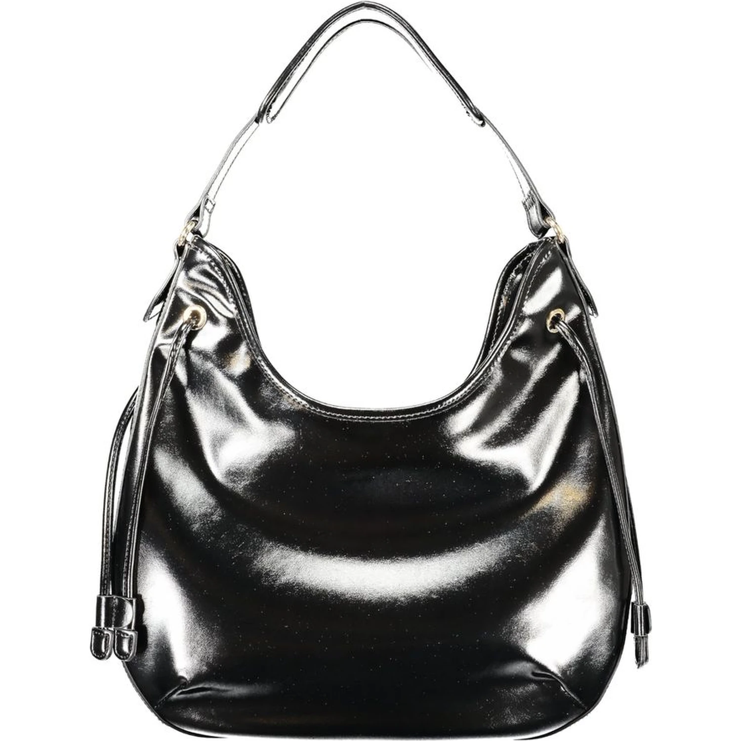 Black Polyethylene Women Hobo Bag