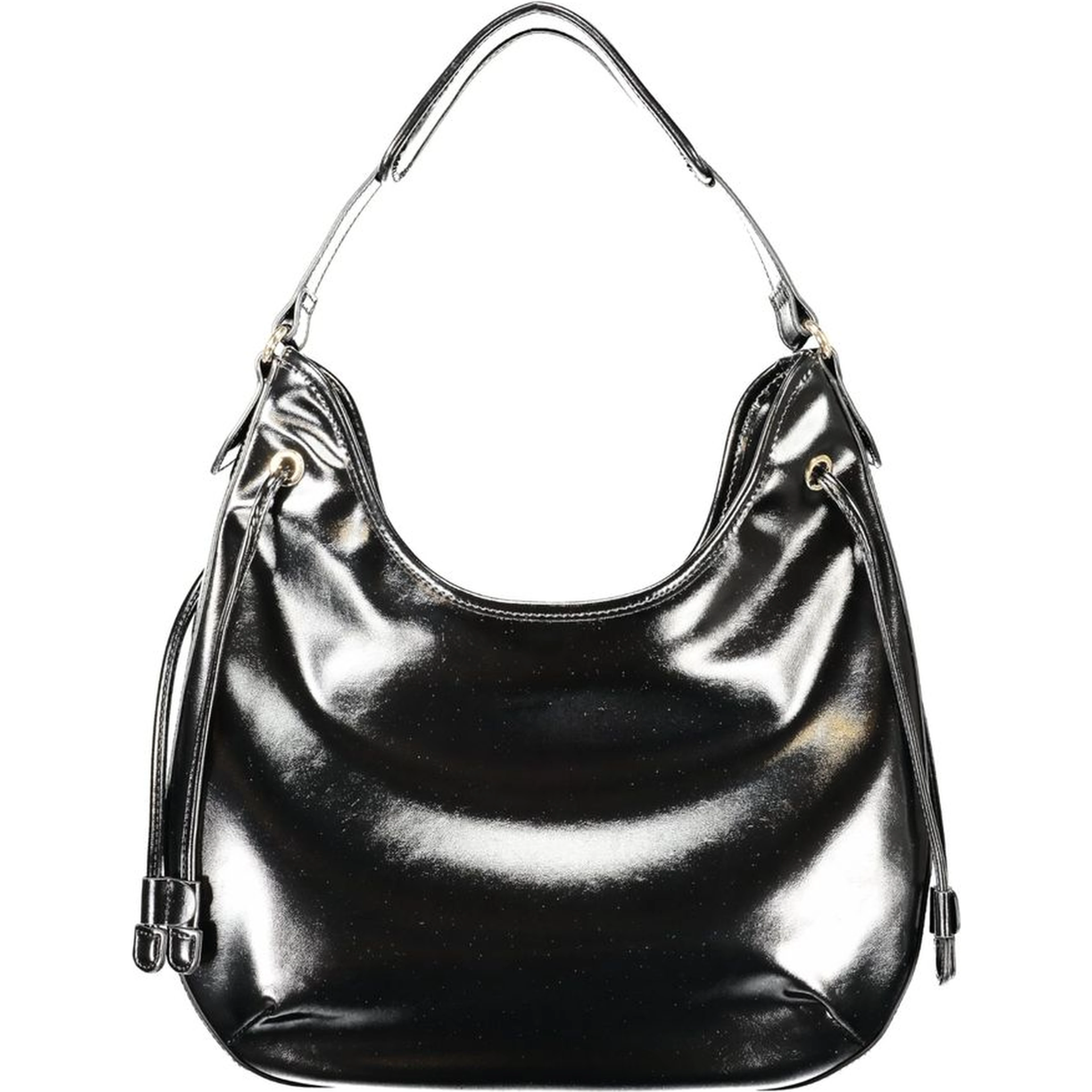 Black Polyethylene Women Hobo Bag