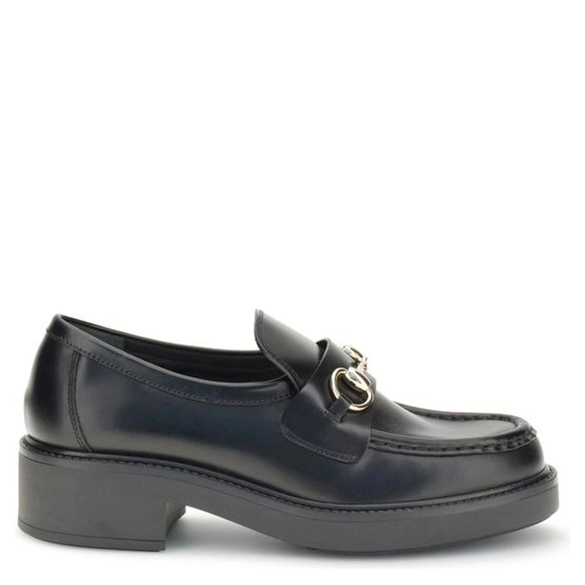Black Calf Leather Bos Taurus Slip-On Loafers