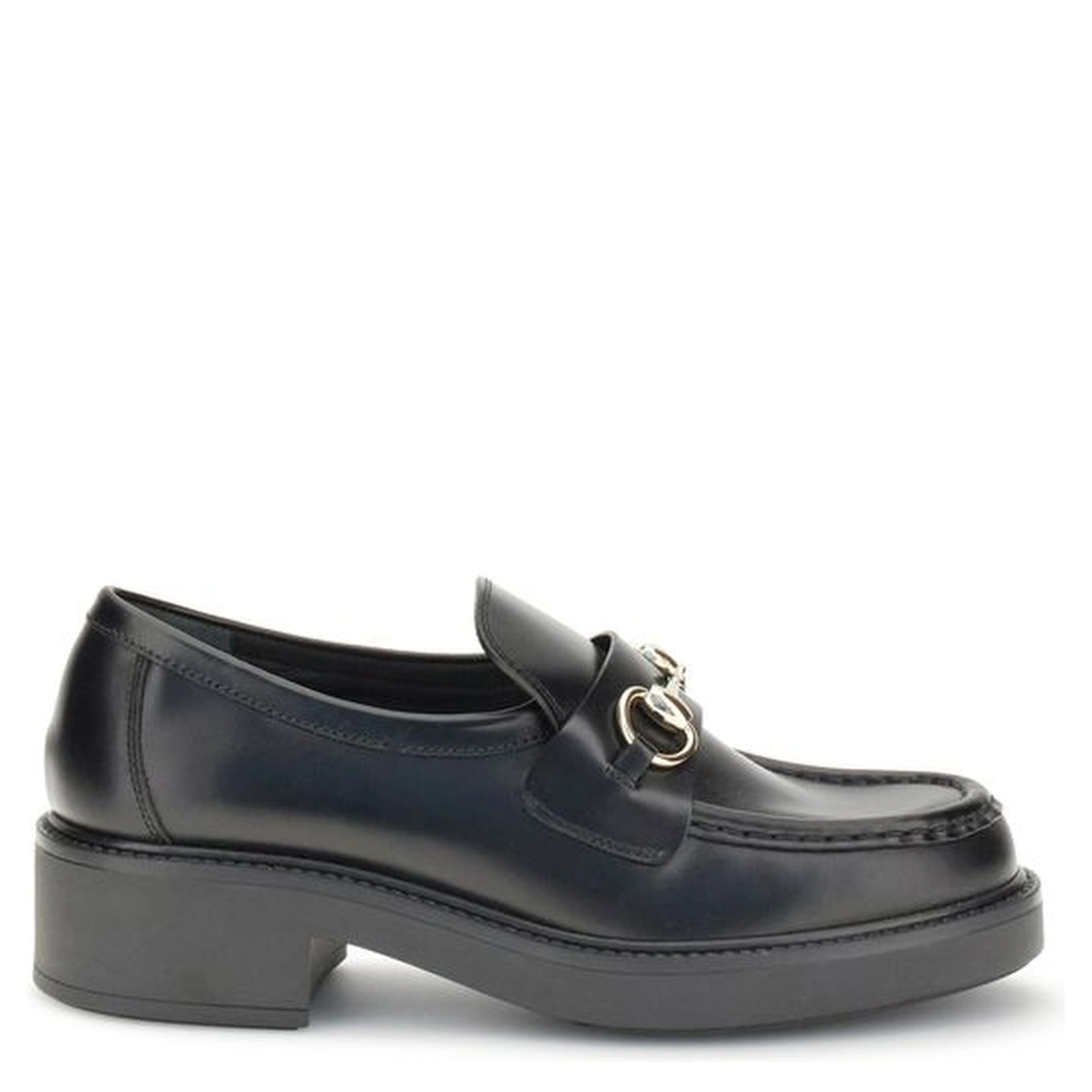 Black Calf Leather Bos Taurus Slip-On Loafers