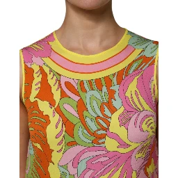 Multicolor Floral Roundneck Sleeveless Top