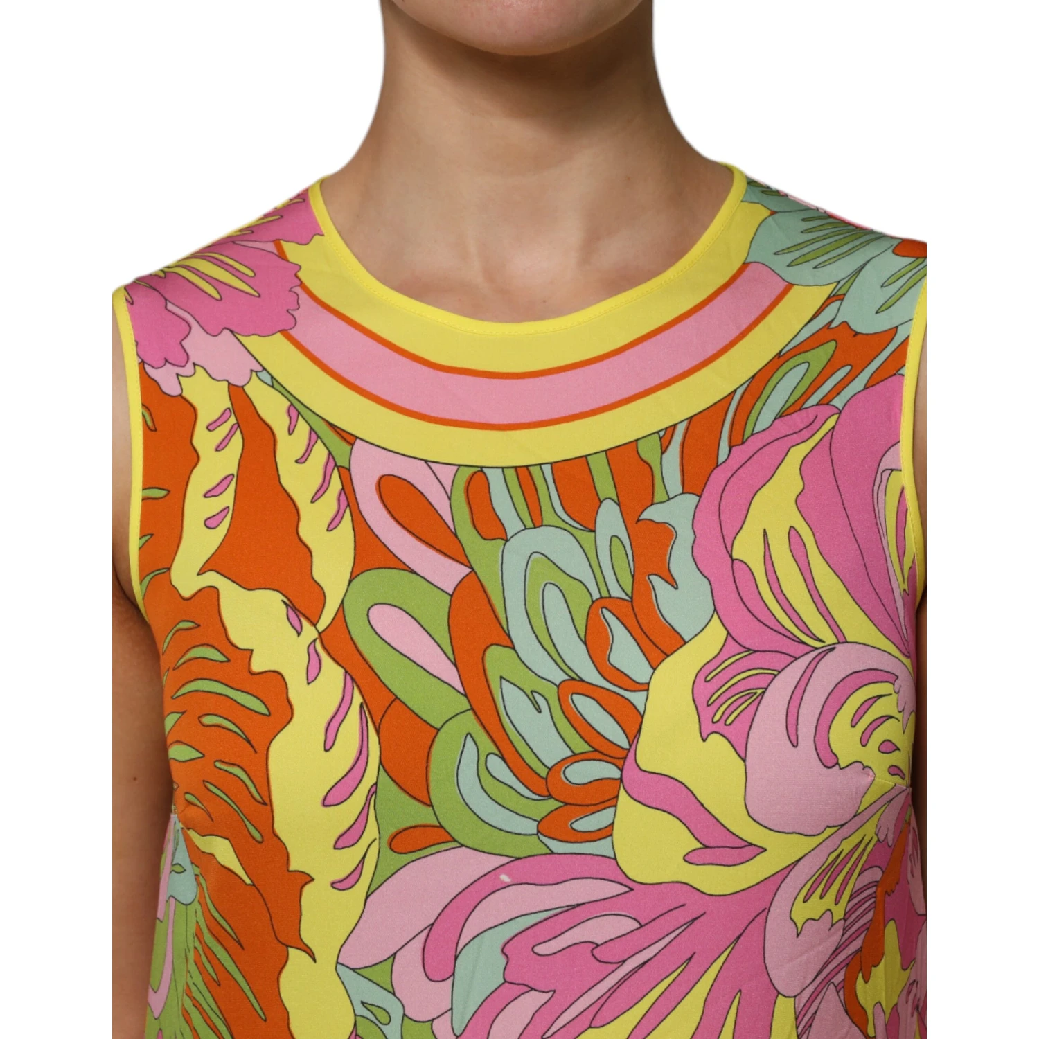 Multicolor Floral Roundneck Sleeveless Top