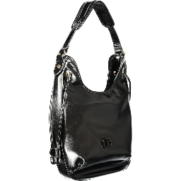 Black Polyethylene Women Hobo Bag