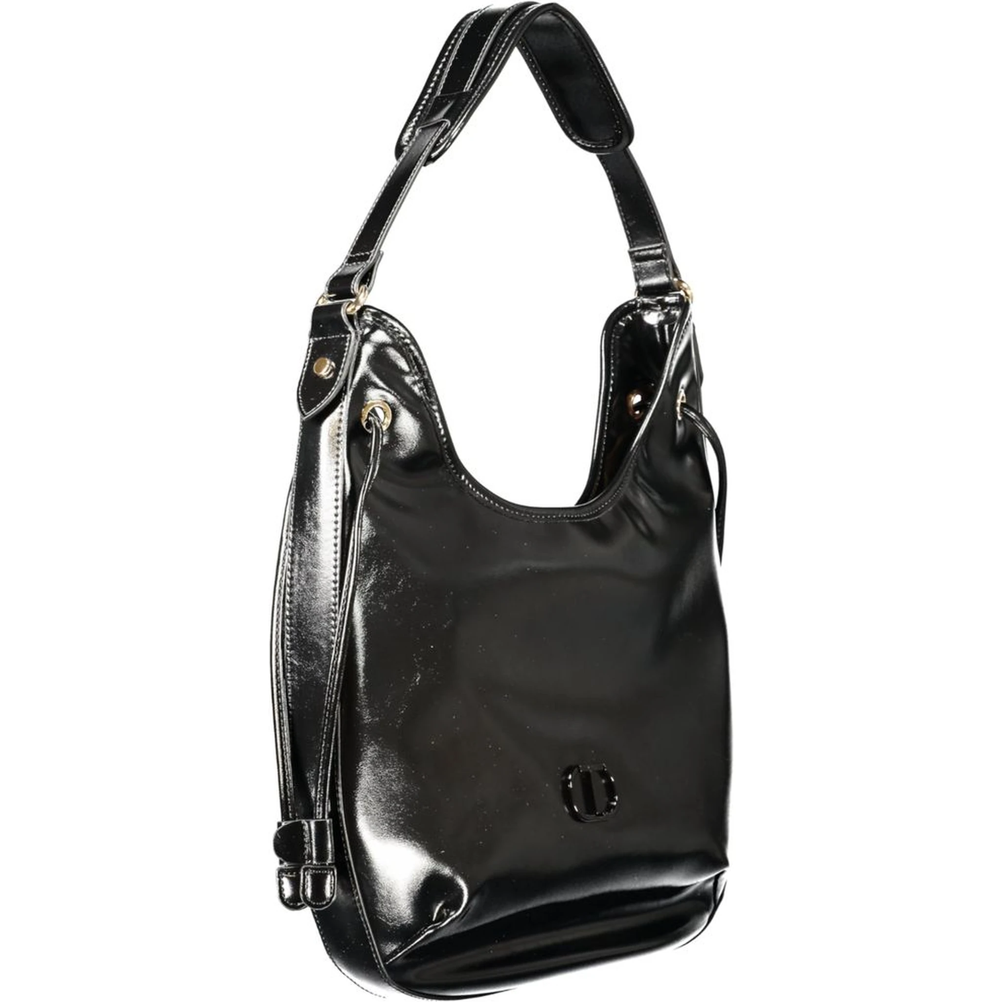 Black Polyethylene Women Hobo Bag