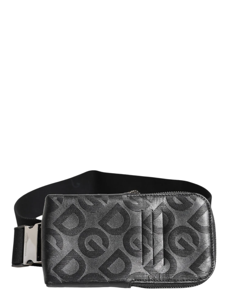 Gray DG Logo Mania Purse Phone Belt Waist Men Borse Bag