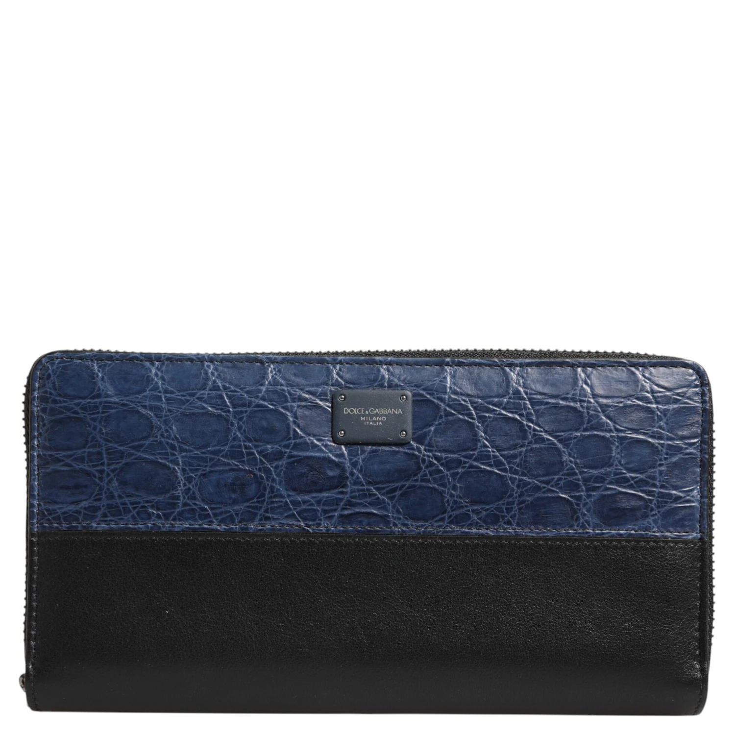 Black Blue Exotic Leather Men Continental Clutch Wallet