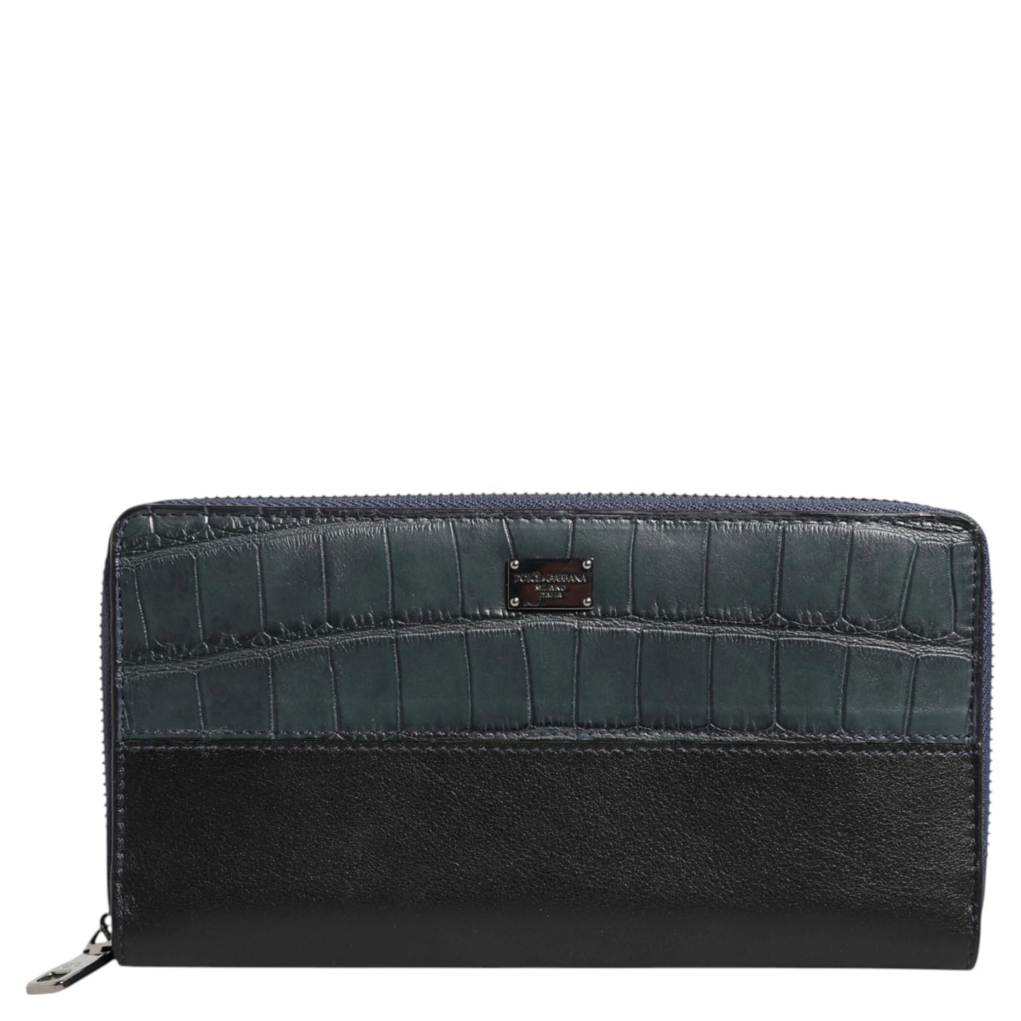Black Blue Exotic Leather Men Continental Clutch Wallet