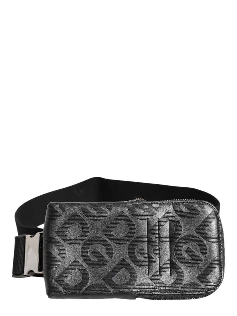 Gray DG Logo Mania Purse Phone Belt Waist Men Borse Bag