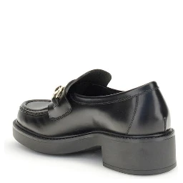 Black Calf Leather Bos Taurus Slip-On Loafers