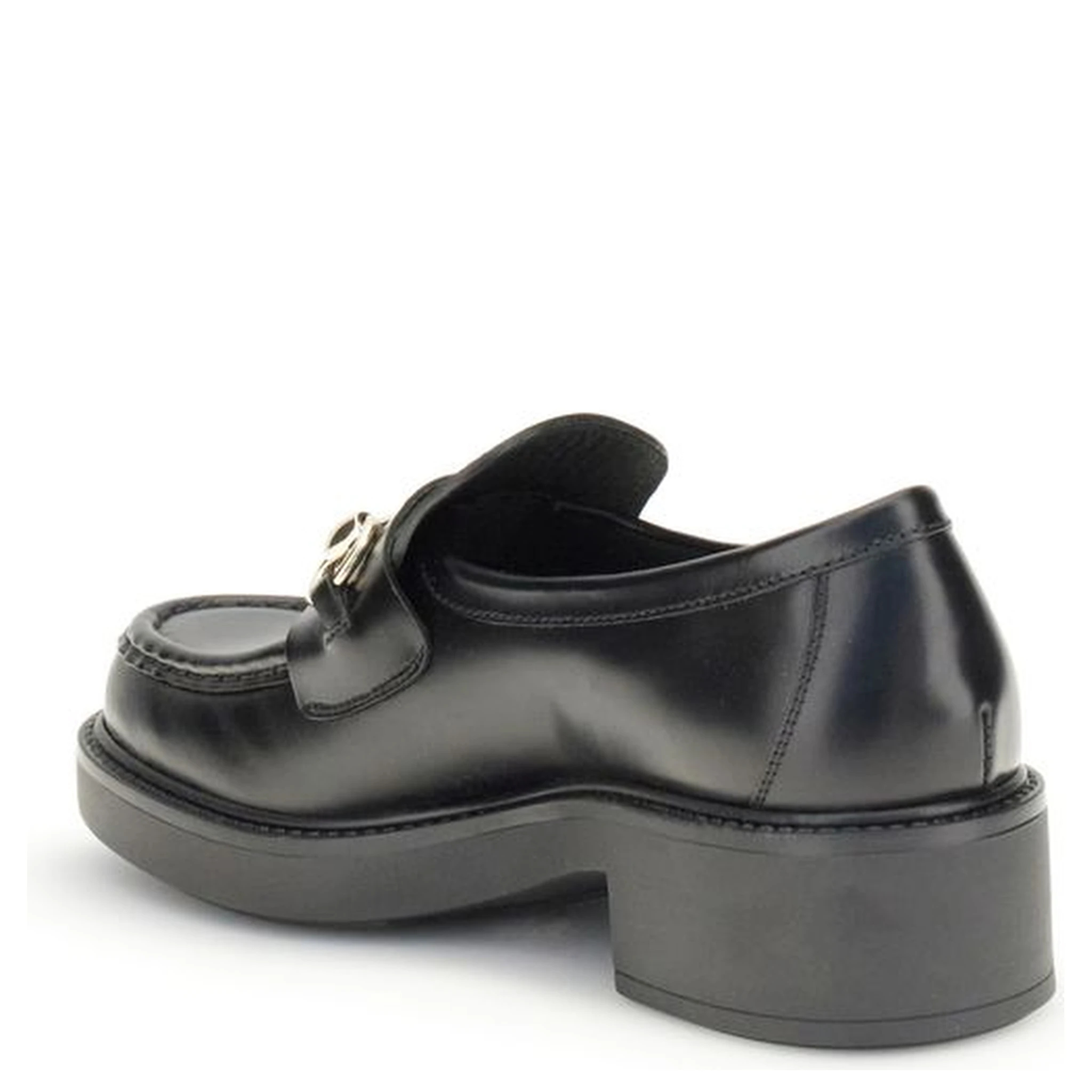 Black Calf Leather Bos Taurus Slip-On Loafers