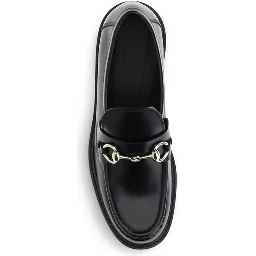 Black Calf Leather Bos Taurus Slip-On Loafers
