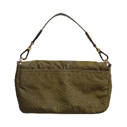 Dark Green Nylon Logo Plaque Shoulder Strap Borse Bag