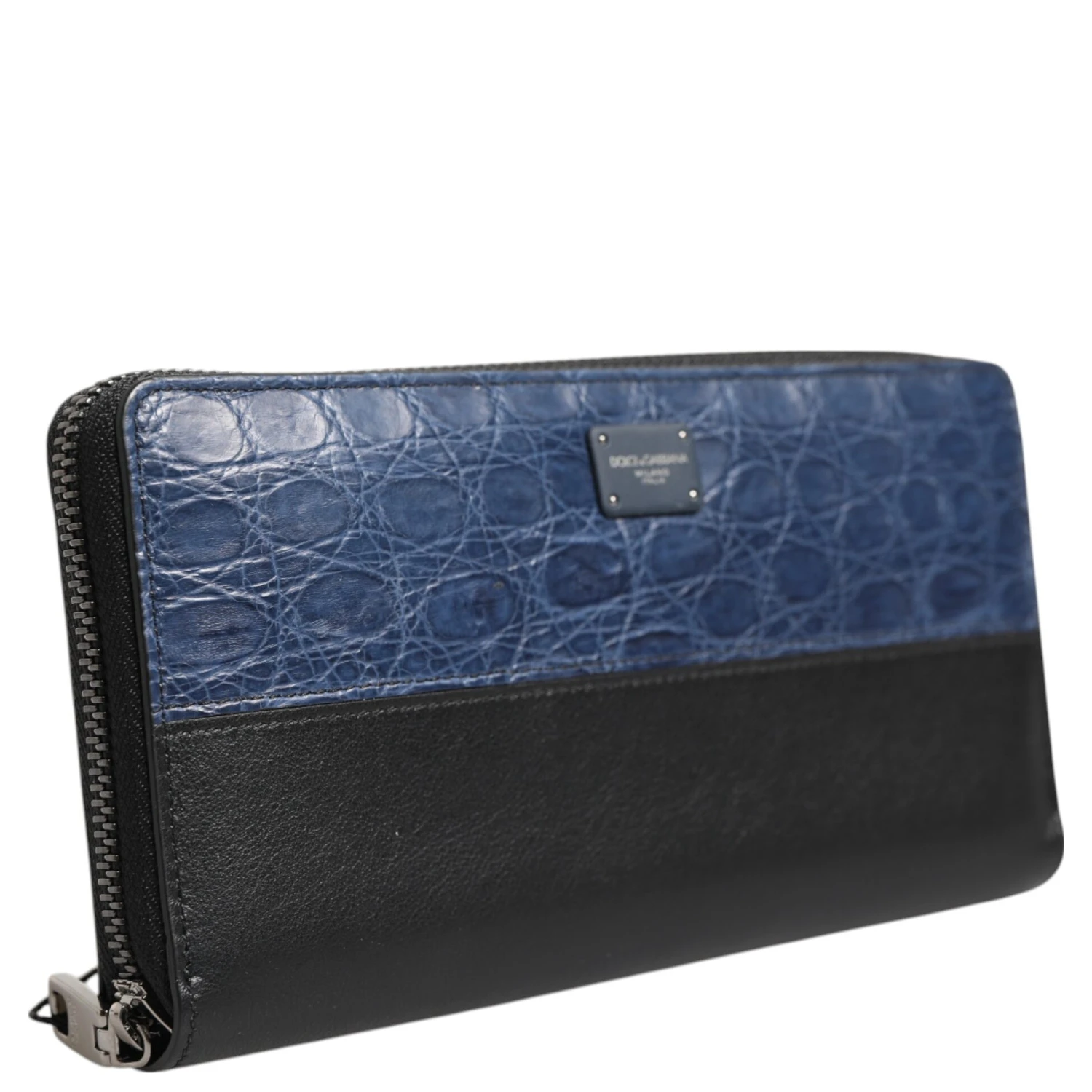 Black Blue Exotic Leather Men Continental Clutch Wallet