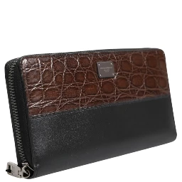 Black Brown Exotic Leather Men Continental Clutch Wallet