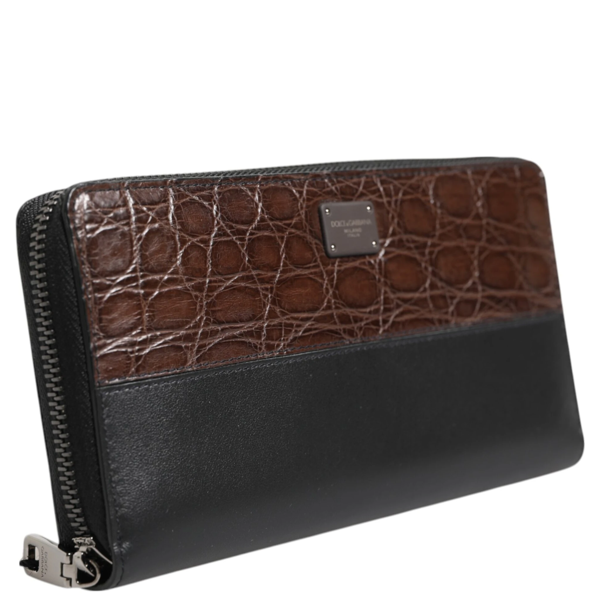 Black Brown Exotic Leather Men Continental Clutch Wallet