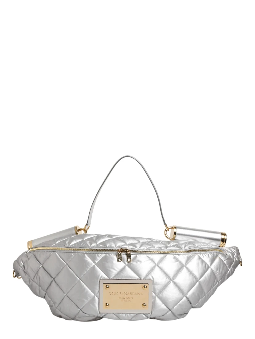 Silver Quilted Filled Crossbody Shoulder Bag SICILY Bag