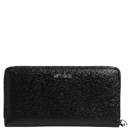 Black Leather #DGFAMILY Zipper Continental Mens Wallet